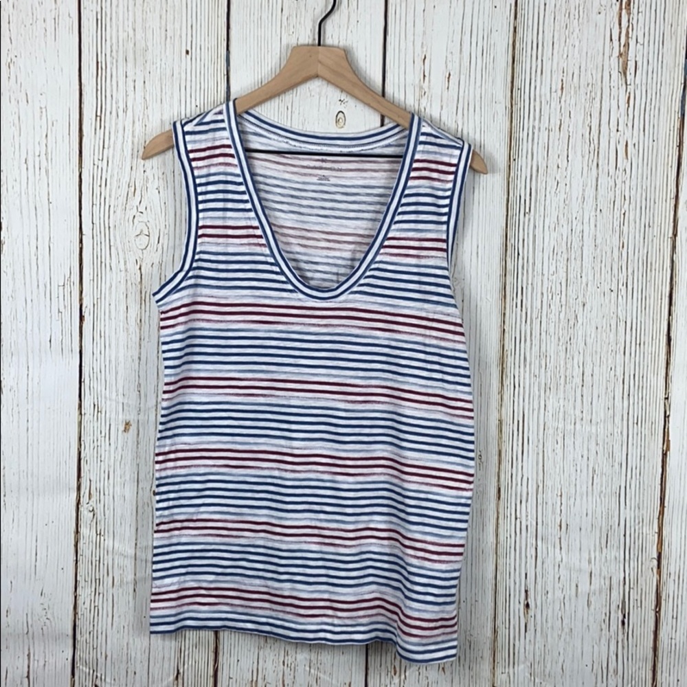 Caslon Scoop Neck Striped Sleeveless Top